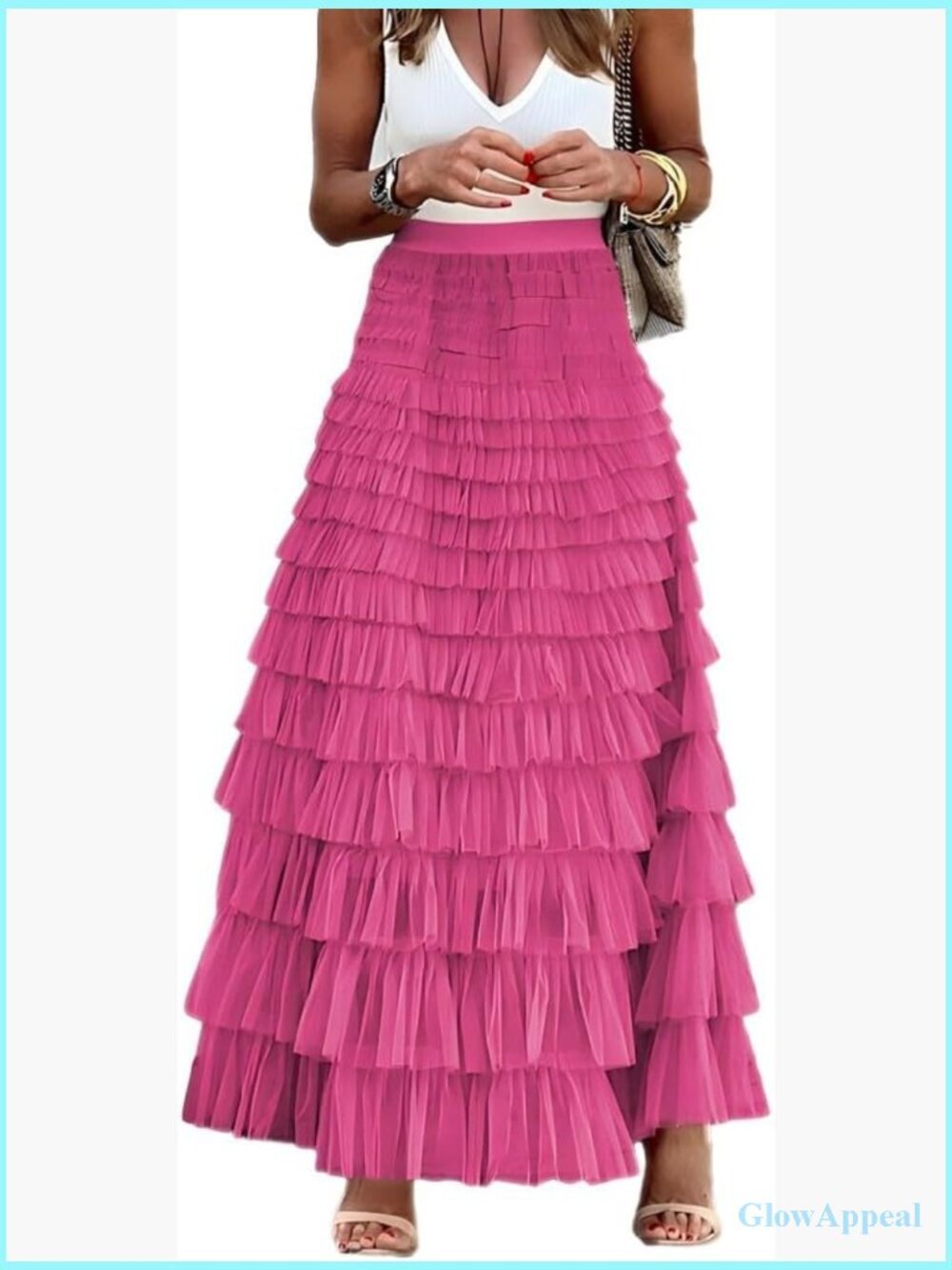 Long Tulle Maxi Skirt A-Line High Waisted Flowy Tiered Layered Fairy Skirt